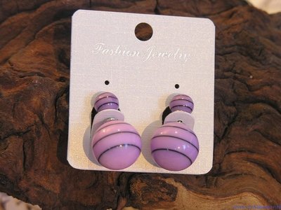 Double Bauble, lila met zwarte streep