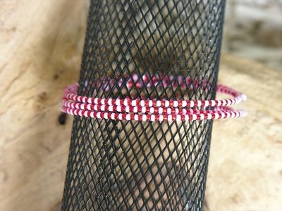 Wikkelarmband kids, ø55mm, rood-roze