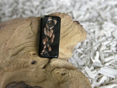 Rechthoek,  51x24mm, zwart-goud