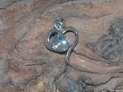 Hartje met pin, 24x15mm, zilverkleur