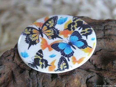 Hanger “Vlinders”, 50mm, blauw-bruin