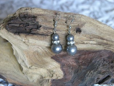 Parels met spacer, 27x12mm, zilverkleur-grijs