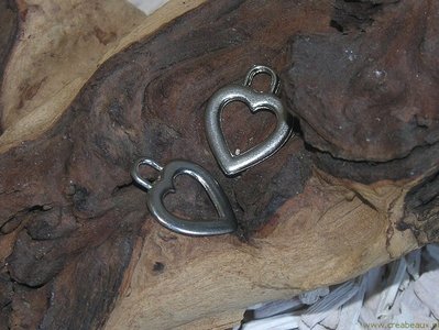 Hartje, 16x22mm, zilverkleur