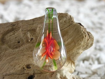 Bladvorm, 61x33mm, oranje