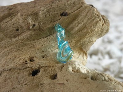 Twister, 34x12mm, aquablauw-goudkleur