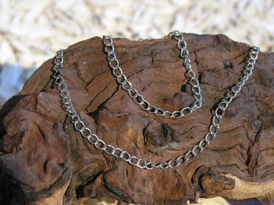 Ketting, 6x4mm, zilverkleur