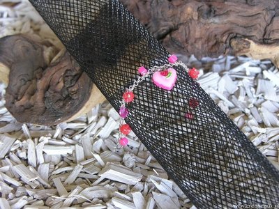 Hartentaartje, 14cm, roze-rood