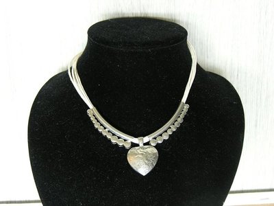 Ketting hart, 40cm, beige-zilverkleur