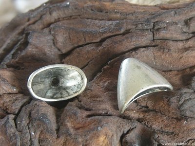 Kapje, 20x16mm, zilverkleur