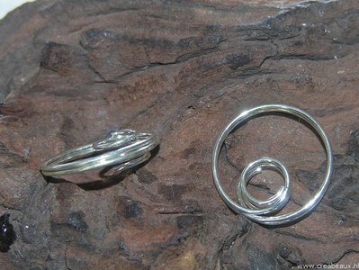 Ring om kralen tussen te klemmen, 22x24mm, nickelkleur