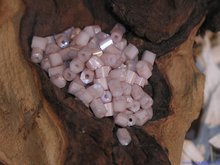 Rocailles buggles 6/0, 4mm, oud roze diamond