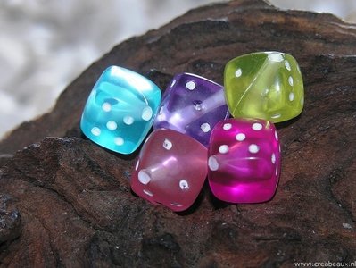 Dobbelsteen, 13x13mm, mix