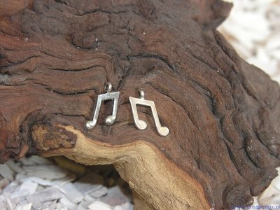 Muzieknoot, 17mm, zilverkleur