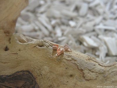 Veterklemmetjes, 3x3mm, rose goud