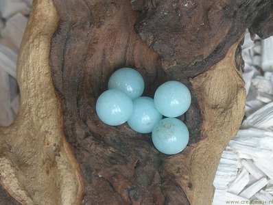 Natuursteen met halfgeboord gat, 10mm, Amazonite