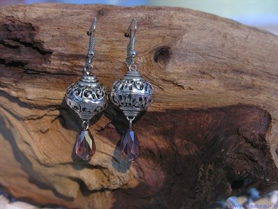 Set oorbellen, violet AB
