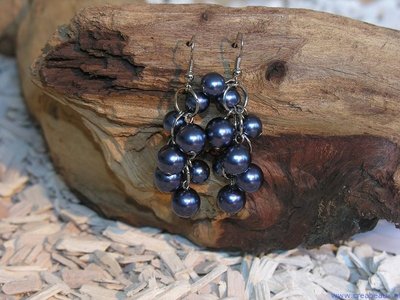 Set oorbellen, donker blauw