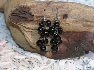 Set oorbellen, zwart