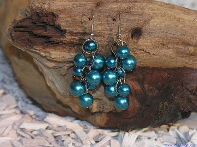 Set oorbellen, turquoise
