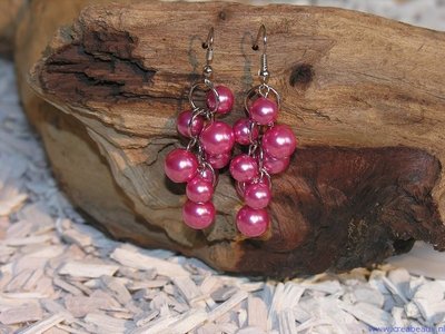 Set oorbellen, roze