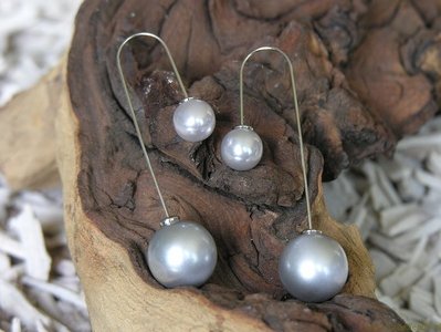 Double Bauble, hangend zilver