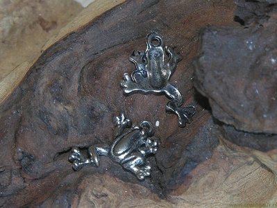 Kikker, 22x15mm, zilverkleur