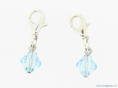 Flying charm, konisch facet geslepen, aqua