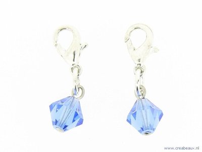 Flying charm, konisch facet geslepen, blauw