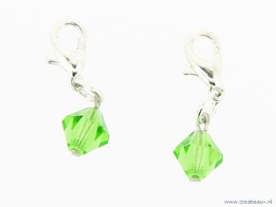 Flying charm, konisch facet geslepen, groen