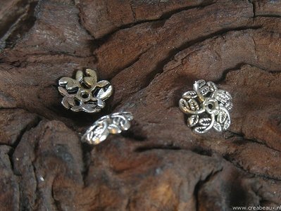 Kralenkapje, 11x11mm, zilverkleur