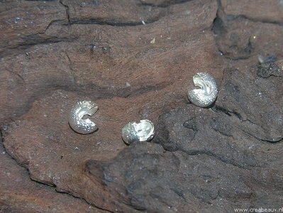 Knijpkraalverberger bewerkt, 5x3mm, zilverkleur