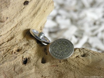 Drukknoop gegraveerd, 20x20mm, zilverkleur (2)