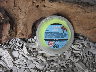 Foam Clay Glitter, 14 gram, geel