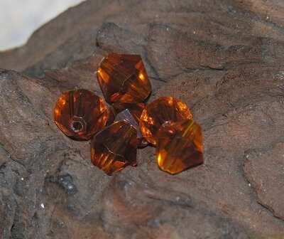Bicone facet geslepen, 10mm, oranjebruin