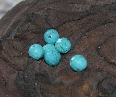 Kraal facet geslepen, 08mm, Howelite Turquoise