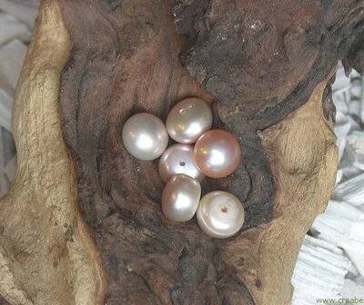 Zoetwaterparel met halfgeboord gat, 10x7mm, naturel