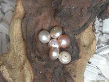 414133801 Zoetwaterparel met halfgeboord gat, 10x7mm, naturel