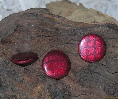 Parelmoer kraal plat rond, ca 20mm, rood