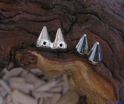 Studs, 15x20mm, zilverkleur