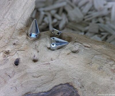 Studs metal look, 18mm, zilverkleur (2)