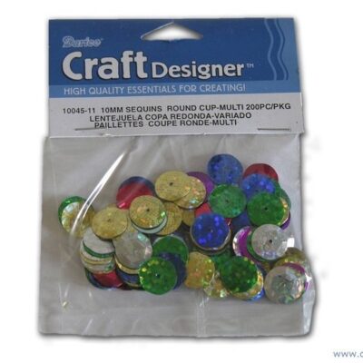 Pailletten rond, 10 mm. 200 st. multi